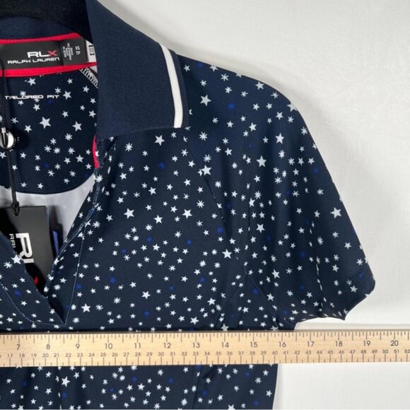 NWT RLX RALPH LAUREN Tailored Fit W Golf 5/15 Jersey Polo Shirt Star Print XS - Picture 5 of 13